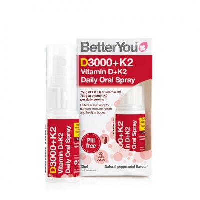 Better You D3000+K2 Vitamin D + K2 Oral Spray 12ml